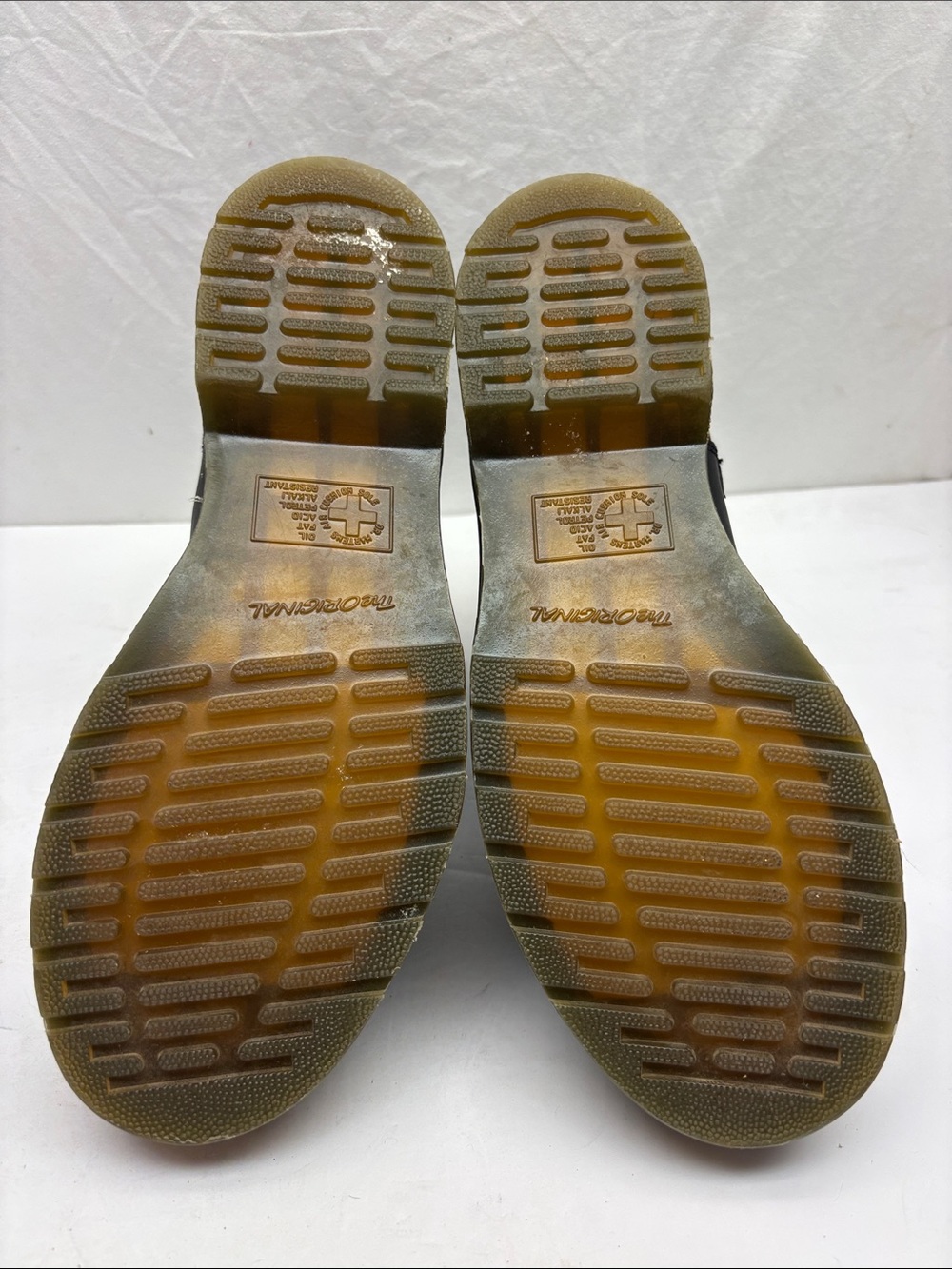 Dr. Martens Black Leather Chelsea Boots with Yellow Accents, SZ 9 - Picture 6 of 7